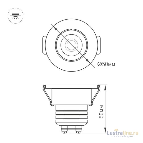 Мебельный светильник Arlight LTM-R50WH 5W Warm White 25deg Мебельный светильник Arlight LTM-R50WH 5W Warm White 25deg