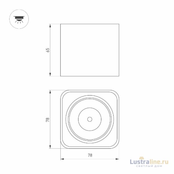 Накладной светильник Arlight SP-DICE-S78x78-10W Day4000 (WH, 24 deg, 230V) 046634