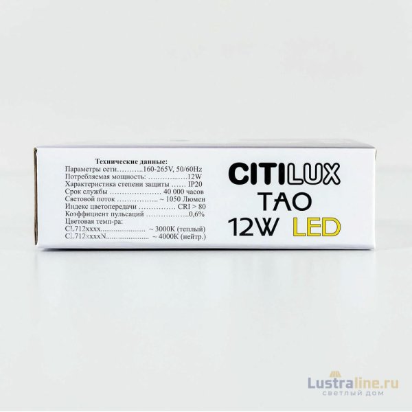 Накладной светодиодный светильник Citilux Тао CL712120N Накладной светодиодный светильник Citilux Тао CL712120N
