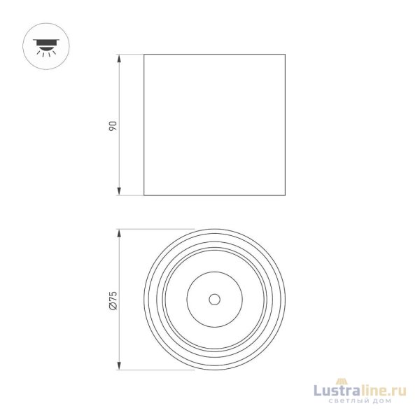 Накладной светильник Arlight SP-SALT-R75-8W Warm3000 (WH-BK, 40 deg, 230V) 039378 Накладной светильник Arlight SP-SALT-R75-8W Warm3000 (WH-BK, 40 deg, 230V) 039378