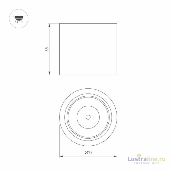 Накладной светильник Arlight SP-DICE-R77-10W Warm3000 (WH, 24 deg, 230V) 046627