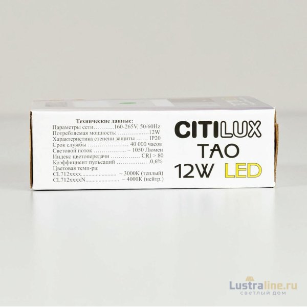 Накладной светодиодный светильник Citilux Тао CL712X120N