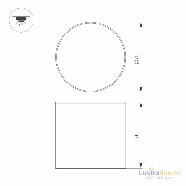 Накладной светильник Arlight SP-CYLINDO-R75-7W Day4000 (BK, 110 deg, 230V) 043965