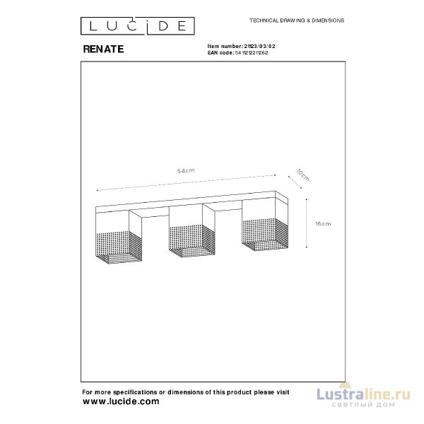 Накладной светильник Lucide Renate 21123/03/02 Накладной светильник Lucide Renate 21123/03/02