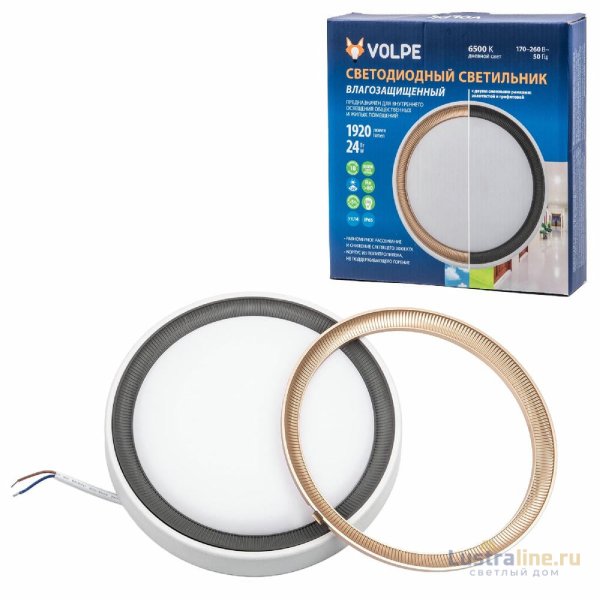 Накладной светильник Volpe ULW-Q281 24W/6500K/F20 IP65 WHITE UL-00012355 Накладной светильник Volpe ULW-Q281 24W/6500K/F20 IP65 WHITE UL-00012355