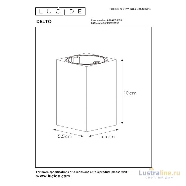 Накладной светильник Lucide Delto 09916/06/36 Накладной светильник Lucide Delto 09916/06/36