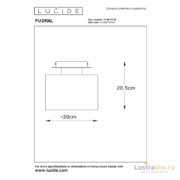 Накладной светильник Lucide Fudral 74115/01/30 Накладной светильник Lucide Fudral 74115/01/30