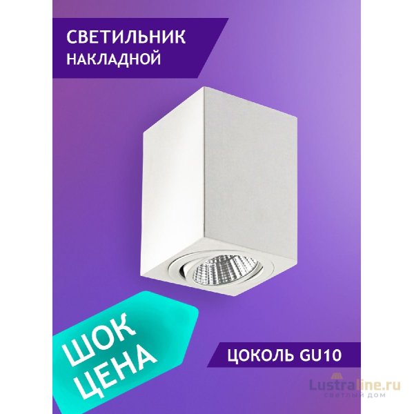 Накладной светильник Elvan NLS-239SQ-GU10-WW-WH Накладной светильник Elvan NLS-239SQ-GU10-WW-WH