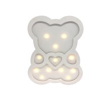 Светодиодный ночник Apeyron Мишка теплый белый 2хААА МДФ 12-176