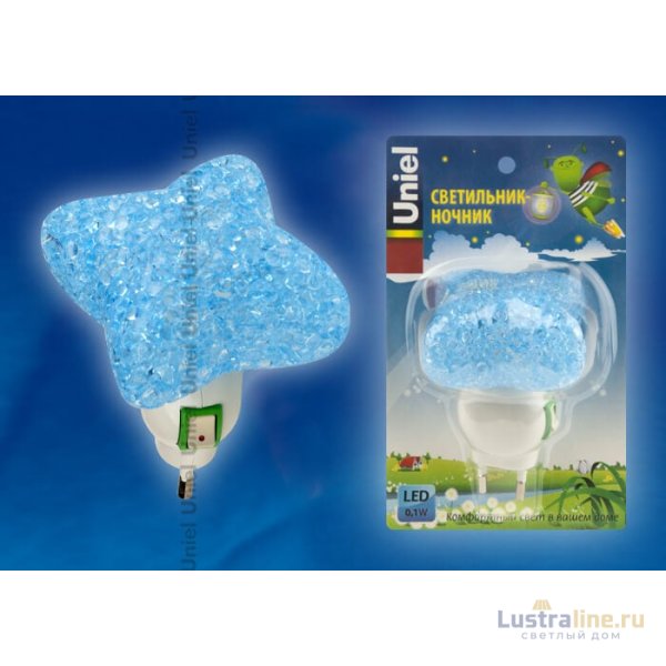 Настенный светодиодный светильник (10334) Uniel DTL-309-Звездочка/Blue/1LED/0,1W Настенный светодиодный светильник (10334) Uniel DTL-309-Звездочка/Blue/1LED/0,1W