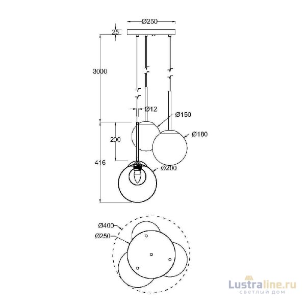 Подвесной светильник Maytoni Basic form MOD521PL-03G