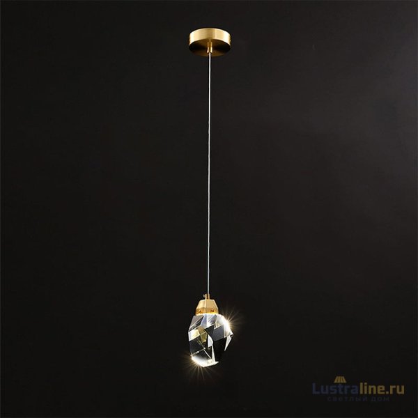 Подвесной светильник Delight Collection Crystal rock II 9701P/1 brass Подвесной светильник Delight Collection Crystal rock II 9701P/1 brass