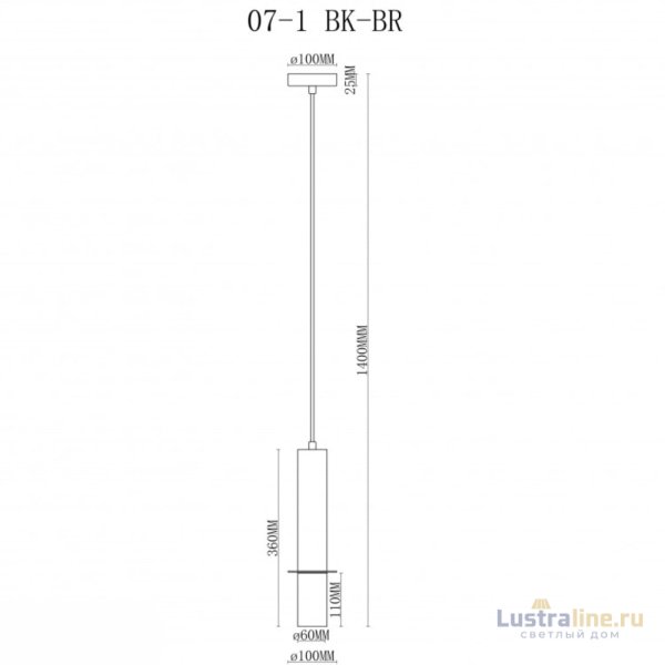 Подвесной светильник iLamp Lofty 10705-1 BK-BR