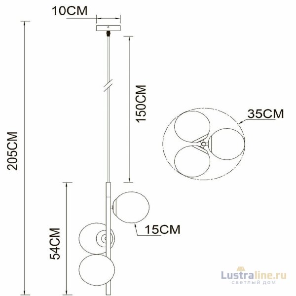 Подвесной светильник Arte Lamp Alcor A2224SP-3BK