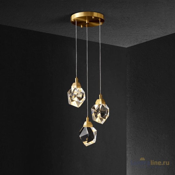 Подвесной светильник Delight Collection Crystal rock OM820083-3G (MD-020B-3 gold) Подвесной светильник Delight Collection Crystal rock OM820083-3G (MD-020B-3 gold)