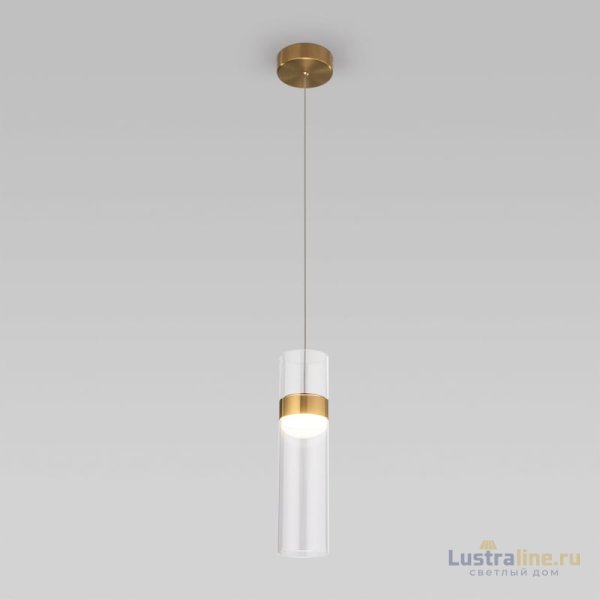 Подвесной светильник Eurosvet Lumen 50244/1 LED латунь/прозрачный a061286 Подвесной светильник Eurosvet Lumen 50244/1 LED латунь/прозрачный a061286