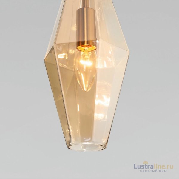 Подвесной светильник Eurosvet Prism 50236/1 янтарный a058957 Подвесной светильник Eurosvet Prism 50236/1 янтарный a058957