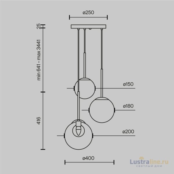 Подвесной светильник Maytoni Basic form MOD521PL-03G
