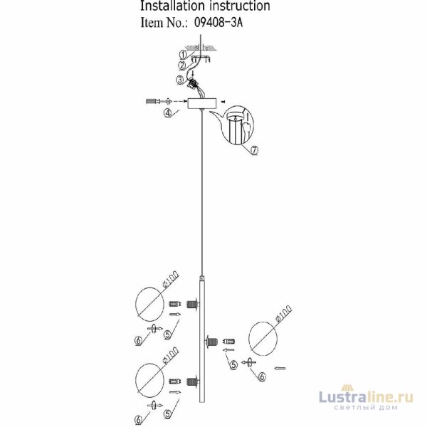 Подвесной светильник Kink Light Иона 09408-3A,19 Подвесной светильник Kink Light Иона 09408-3A,19