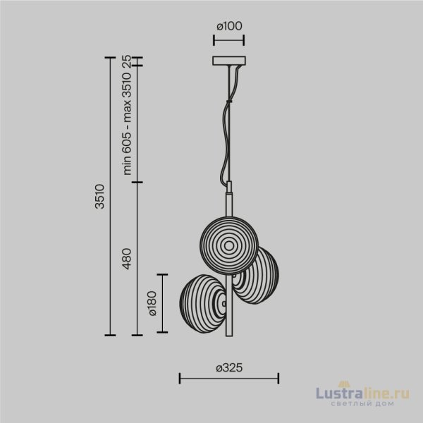 Подвесной светильник Maytoni Reels MOD268PL-03G