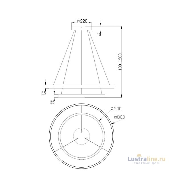 Подвесной светильник Maytoni Rim MOD058PL-L74BS4K