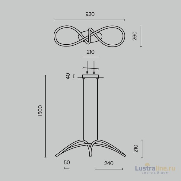 Подвесной светильник Maytoni Curve MOD156PL-L52B4K