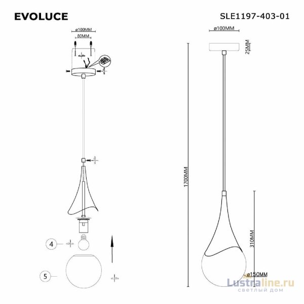 Подвесной светильник Evoluce Fiori SLE1197-403-01