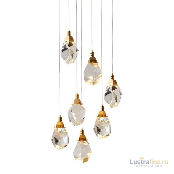 Подвесной светильник Delight Collection Crystal rock II 9701P/7R brass Подвесной светильник Delight Collection Crystal rock II 9701P/7R brass