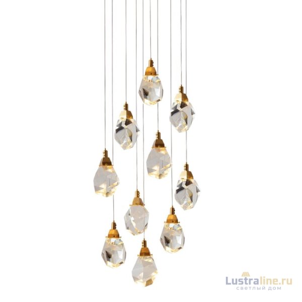 Подвесной светильник Delight Collection Crystal rock II 9701P/10R brass Подвесной светильник Delight Collection Crystal rock II 9701P/10R brass