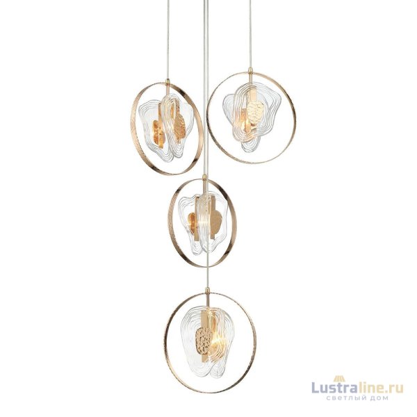 Подвесной светильник Delight Collection Cowley P60669-4 gold/clear