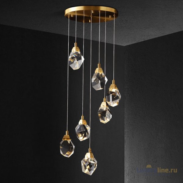 Подвесной светильник Delight Collection Crystal rock II 9701P/7R brass Подвесной светильник Delight Collection Crystal rock II 9701P/7R brass
