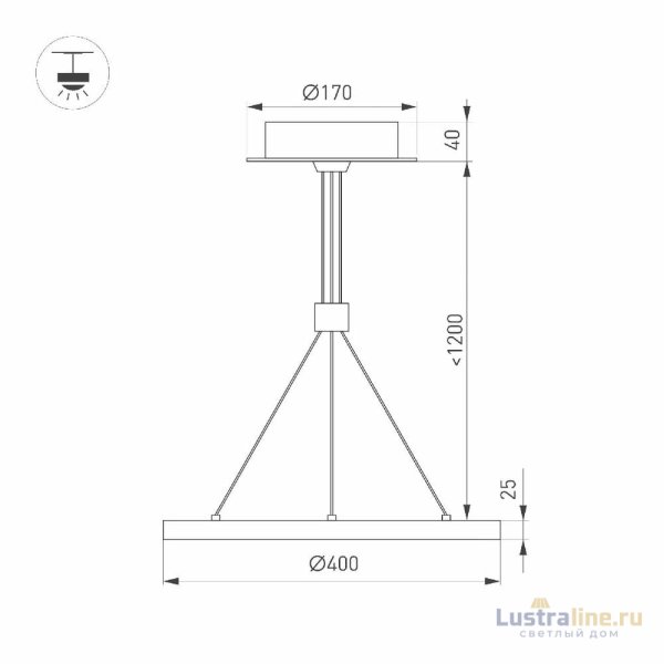 Подвесной светильник Arlight SP-CONGO-CAN-1-R400-24W Day4000 (GD, 120 deg, 230V) 046210