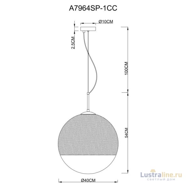 Подвесной светильник Arte Lamp Jupiter Chrome A7964SP-1CC