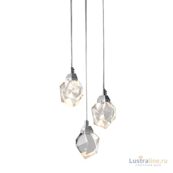 Подвесной светильник Delight Collection Crystal rock OM820083-3C (MD-020B-3 chrome) Подвесной светильник Delight Collection Crystal rock OM820083-3C (MD-020B-3 chrome)