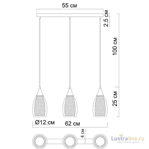 Подвесной светильник Arte Lamp Barry A7951SP-3GO