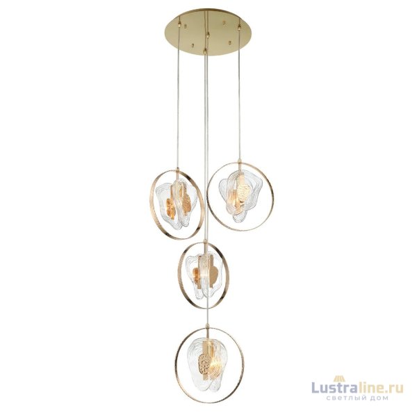 Подвесной светильник Delight Collection Cowley P60669-4 gold/clear