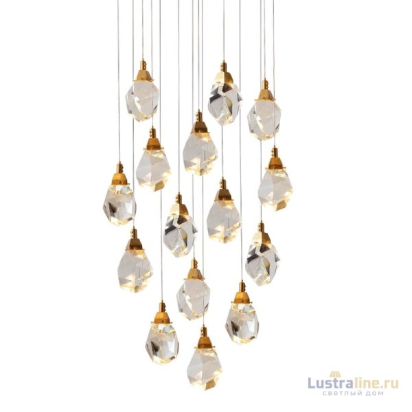 Подвесной светильник Delight Collection Crystal rock II 9701P/15R brass Подвесной светильник Delight Collection Crystal rock II 9701P/15R brass