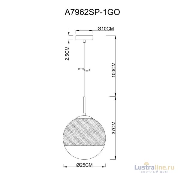Подвесной светильник Arte Lamp Jupiter Gold A7962SP-1GO