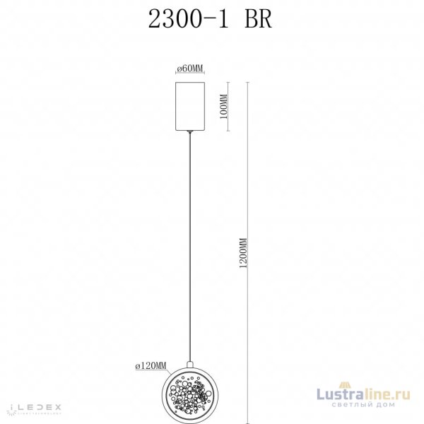 Подвесной светильник iLedex Sonos 2300-1 BR