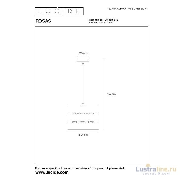 Подвесной светильник Lucide Rosas 21433/01/30