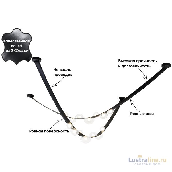 Подвесной светодиодный светильник Crystal Lux Bosque SP7 L3000 Black/Transparent