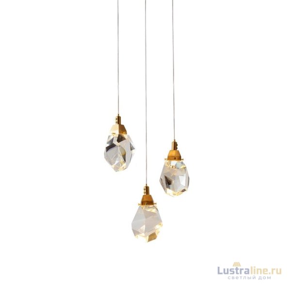 Подвесной светильник Delight Collection Crystal rock II 9701P/3R brass Подвесной светильник Delight Collection Crystal rock II 9701P/3R brass