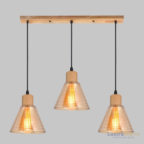 Подвесной светильник IMEX MD.5870-3-P-WOOD+BK Подвесной светильник IMEX MD.5870-3-P-WOOD+BK