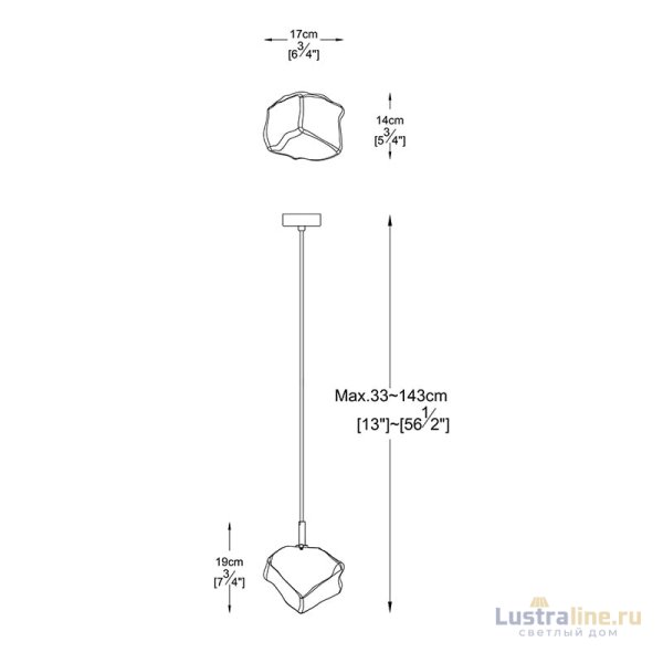 Подвесной светильник Zumaline ROCK P0488-01F-F4FZ Подвесной светильник Zumaline ROCK P0488-01F-F4FZ