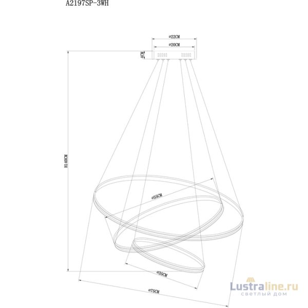 Подвесной светильник Arte Lamp Frodo A2197SP-3WH