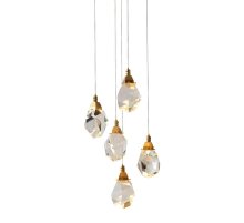 Подвесной светильник Delight Collection Crystal rock II 9701P/5R brass
