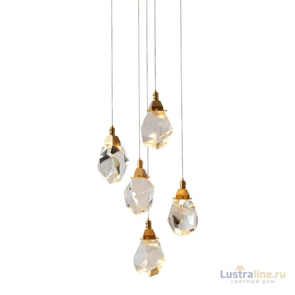 Подвесной светильник Delight Collection Crystal rock II 9701P/5R brass Подвесной светильник Delight Collection Crystal rock II 9701P/5R brass