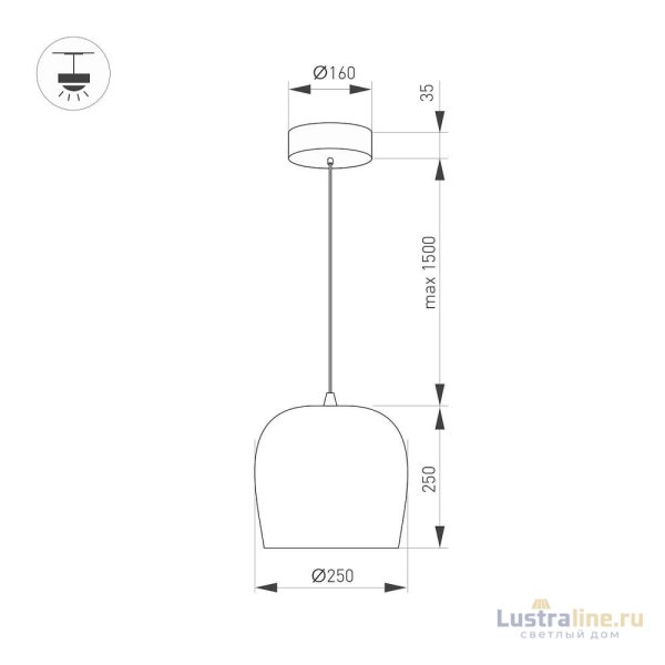 Подвесной светильник Arlight SP-PEONY-HANG-R250-15W Warm3000 (BK, 65 deg, 230V) 039550