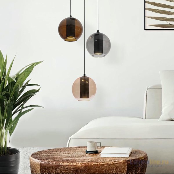 Подвесной светильник Eurosvet Cobble 50258/3 LED дымчатый/ бежевый/ шоколад a064554