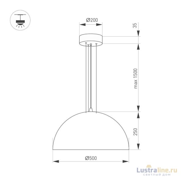 Подвесной светильник Arlight SP-RESTO-HANG-R500-30W Warm3000 (WH, 100 deg, 230V) 039697